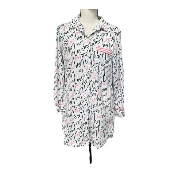 Victoria’s Secret Love Script Lounge Sleep Shirt XS Y2K - Picture 1 of 8